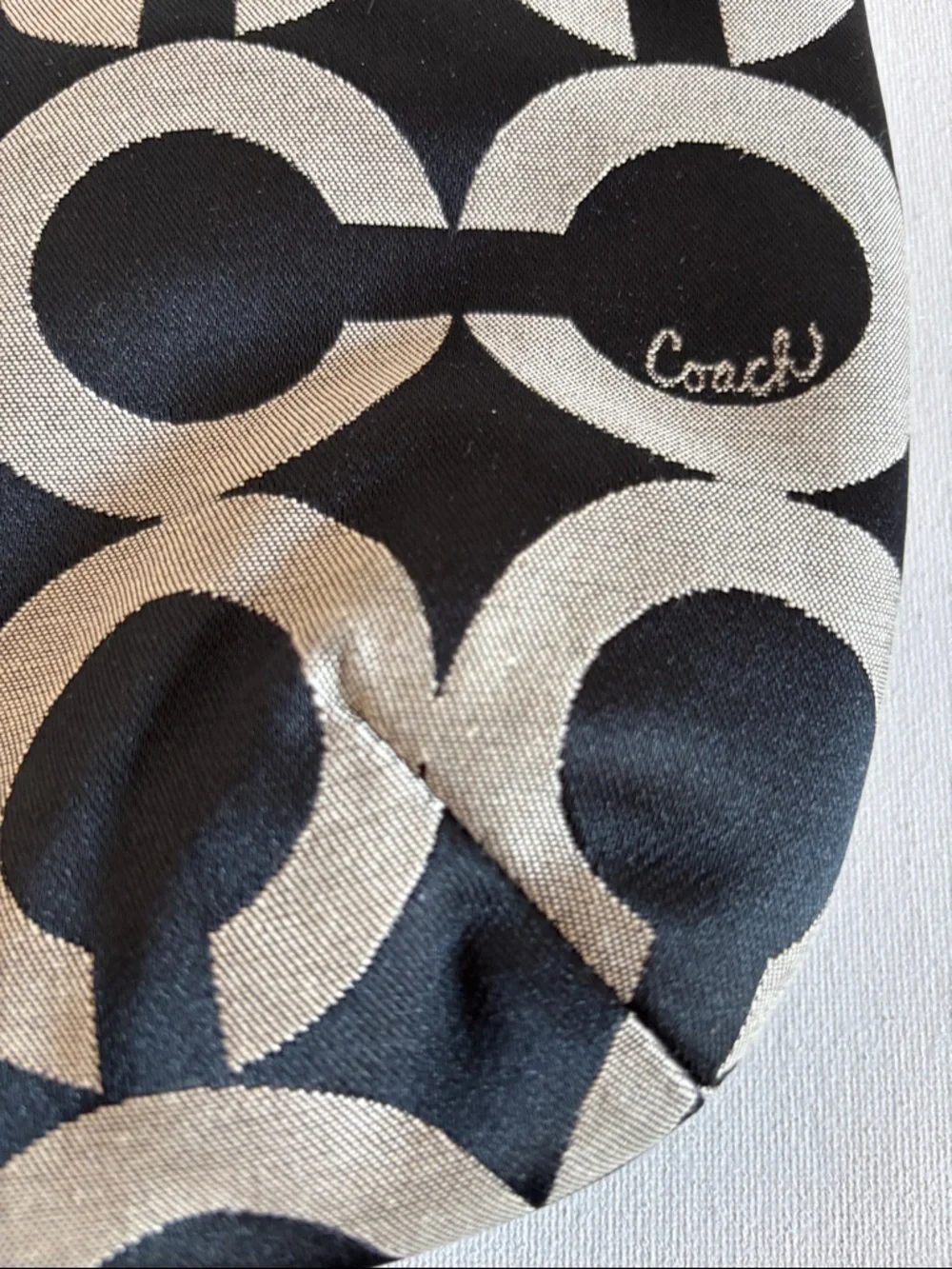 Coach Black & Cream Signature Shoulder Bag - Picture 15 of 16